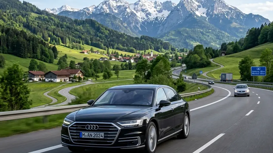 Salzburg to Munich private chauffeur transfer on Bavarian motorway