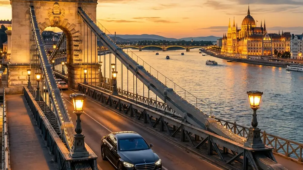 Cross-border private chauffeur transfer from Vienna to Budapest