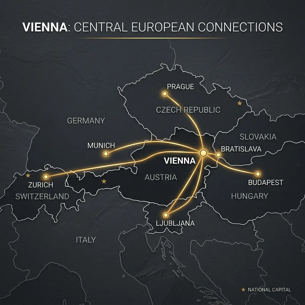 Austria and European cross-border private transfer coverage map