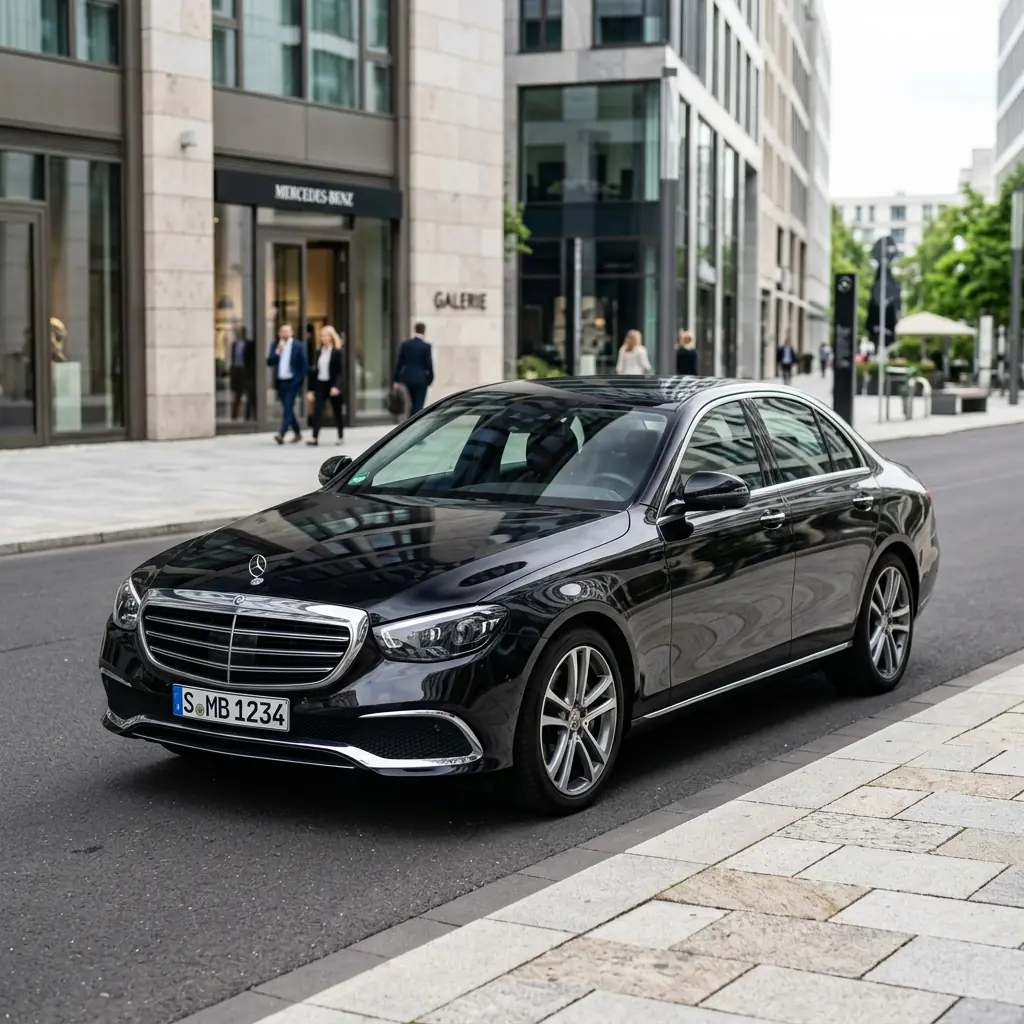 Mercedes E-Class business sedan chauffeur service in Austria